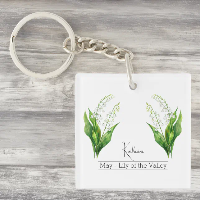 Birth Month Flower May Lily of the Valley Keychain