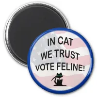 Vote Cat with American Flag Magnet