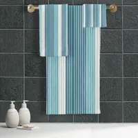 Teal Pinstripe Christmas Pattern#28 ID1009 Bath Towel Set