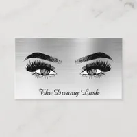 *~* SILVER Glitter Lashes QR Brows Extensions Business Card