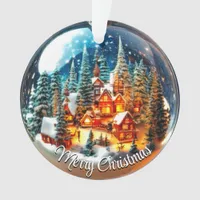 Dramatic Christmas scenery in a transparent bauble Ornament