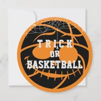 Halloween Basket Ball Trick or Basketball Birthday Invitation