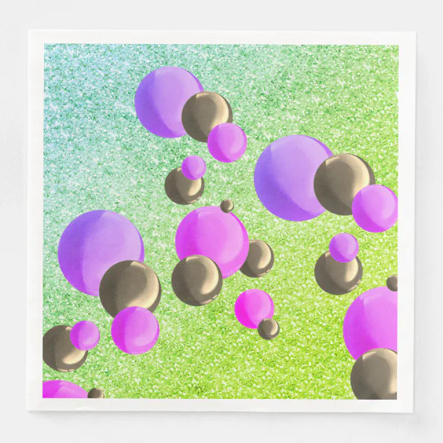 Colorful bubble confettis paper dinner napkins
