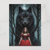 Red and the Black Wolf Postcard