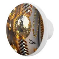 Blink! Beautiful chaos jewelry in gold  Ceramic Knob