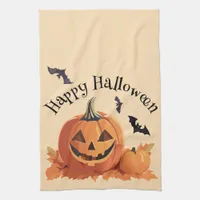 Happy Halloween Jack o Lantern Kitchen Towel