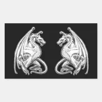 Winged Dragon Rectangular Sticker