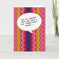 fun chic Happy Hour Getting Old Funny Birthday Card