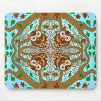 Hand Drawn Owl Mandala Artwork  Mouse Pad