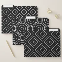 Simple Minimal Black & White Geometric Pattern Set File Folder