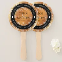 Elegant 7th 22nd 49th Copper Wedding Anniversary Hand Fan