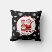 Mr and Mrs Santa Claus Personalized   Throw Pillow