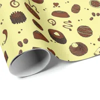 Pretty Chocolate Bars Candy and Chocolates Pattern Wrapping Paper