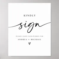 Wedding Sign Guest Book Modern Minimalist Heart