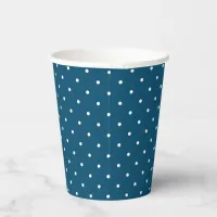 Tiny White Dots on Blue Paper Cups