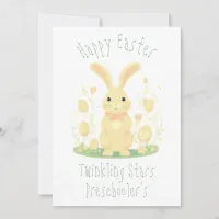 Golden Easter Bunny With Eggs Kindergarten Holiday Card