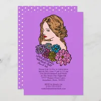 International Women's Day Beautiful Lady Party Invitation