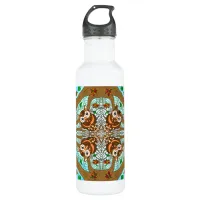 Hand Drawn Owl Mandala Artwork  Stainless Steel Water Bottle