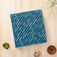 Pastel Stripes and Dots pattern 3 Ring Binder