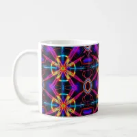 Neon Starburst Kaleidoscope Coffee Mug