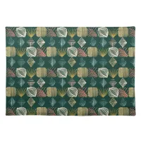 Bold Caribbean Tribal Mudcloth: Boho Teal Cloth Placemat