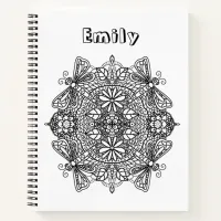 Pretty Color Me Dragonfly Mandala Notebook