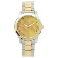 Gold Abstract Pattern OS Two-Tone Men's Watch