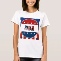 USA - American Flag and Stars in Circle #2 T-Shirt