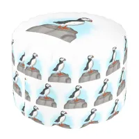 Cute Hand drawn Puffin Pouf