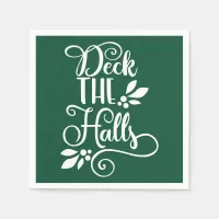 deck the halls Typography Holidays Paper Napkins