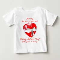 Coquette Heart Newborn Baby Gift 1st Mother's Day Baby T-Shirt