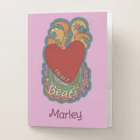 Heart the Beat Doodles Music Lovers Name Pink Pocket Folder