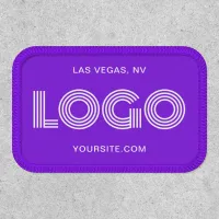 Violet Purple and White Modern Rectangular Logo Patch