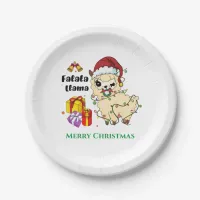 Christmas Llama Paper Plate