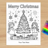 Coloring for Kids Christmas Tree Fun Activity  Poster