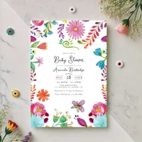 Bright Mexican Folk Art Baby Shower Invitation