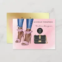 Pink and Gold Fashion Business Card