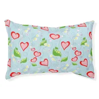 Fun Colorful Hearts and Flowers Pet Bed