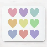 Pastel Hearts Mouse Pad