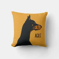 Yellow Doberman Throw Pillow