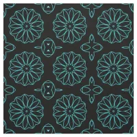 Decorative Black & Blue Trendy Geometric Pattern Fabric