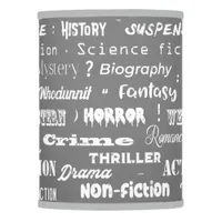 Book Genres Fun Grey White Lamp Shade