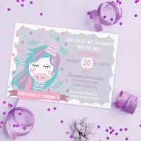 Pastel Colored Unicorn Girl's Birthday Party Invitation