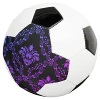 Blue & Pink Pattern on Black | Soccer Ball