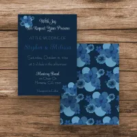 Navy Blue Tropical Theme Wedding Invitation