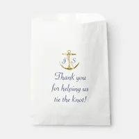 Nautical Anchor Gold Navy Blue Wedding Thank You Favor Bag