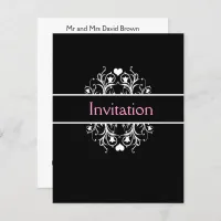 black wedding invitation