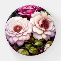 Pink Roses Watercolor Floral Paperweight