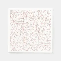 Modern Rose Gold Foil Geometric Copper Polygon Napkins