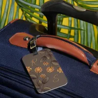 Golden Flowers Luggage Tag